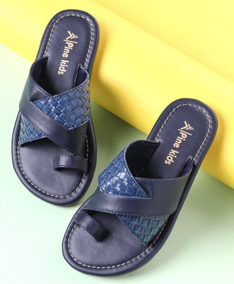 Pine Kids Slip On Ethnic Footwear - Navy Blue - Image 4